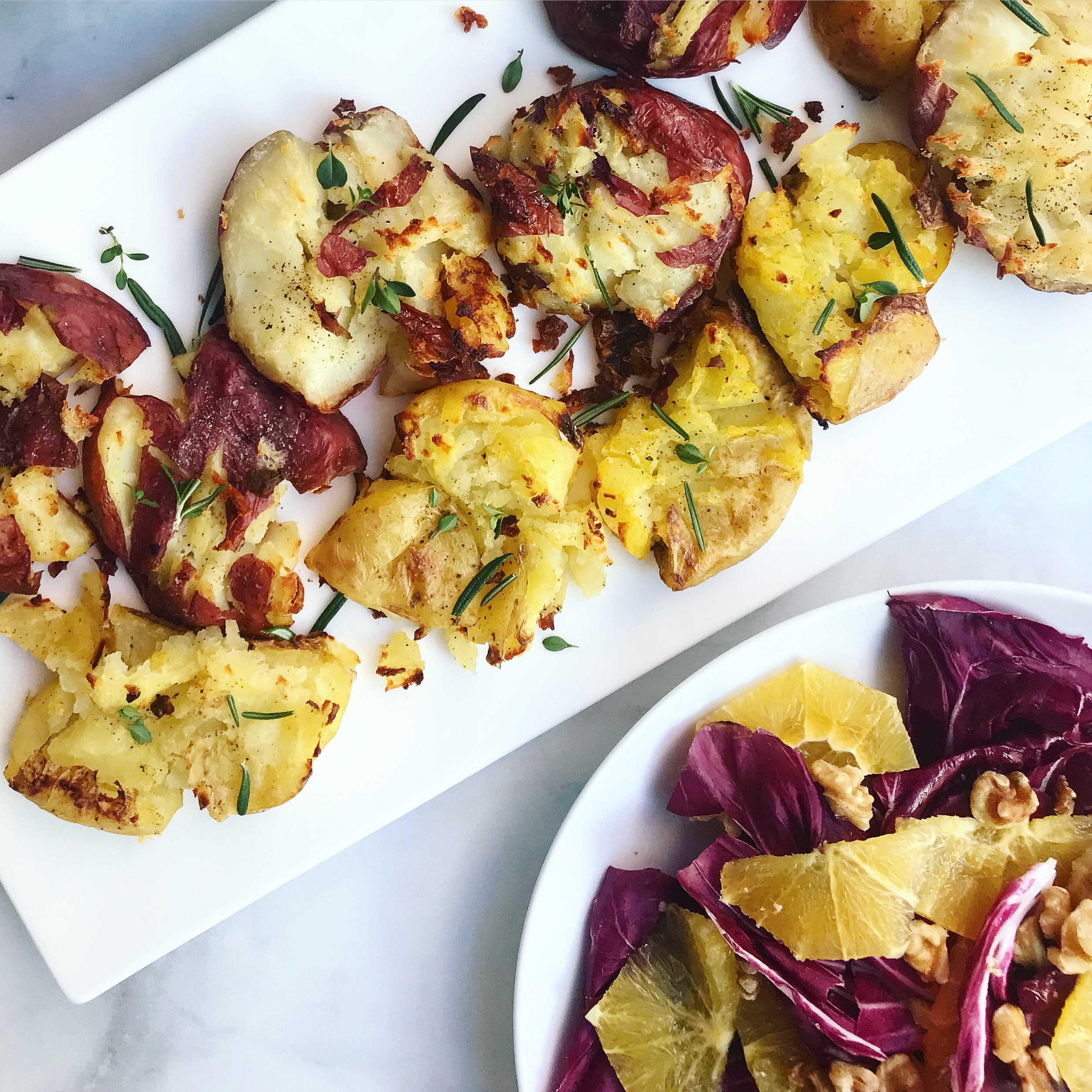 Healthy Holiday Recipes: Roasted Smashed Rosemary Potatoes