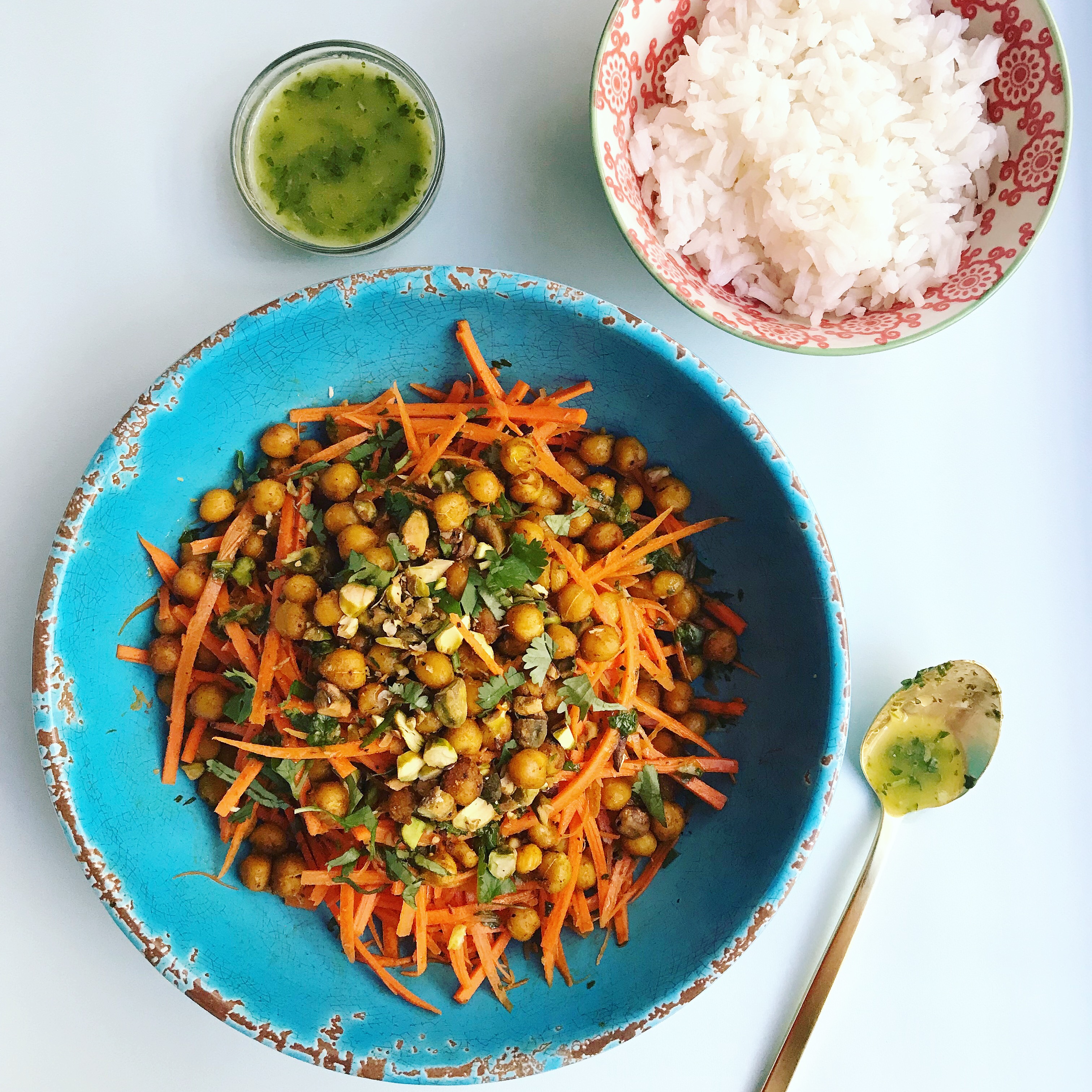 Roasted Chickpea, Carrot and Pistachio Salad