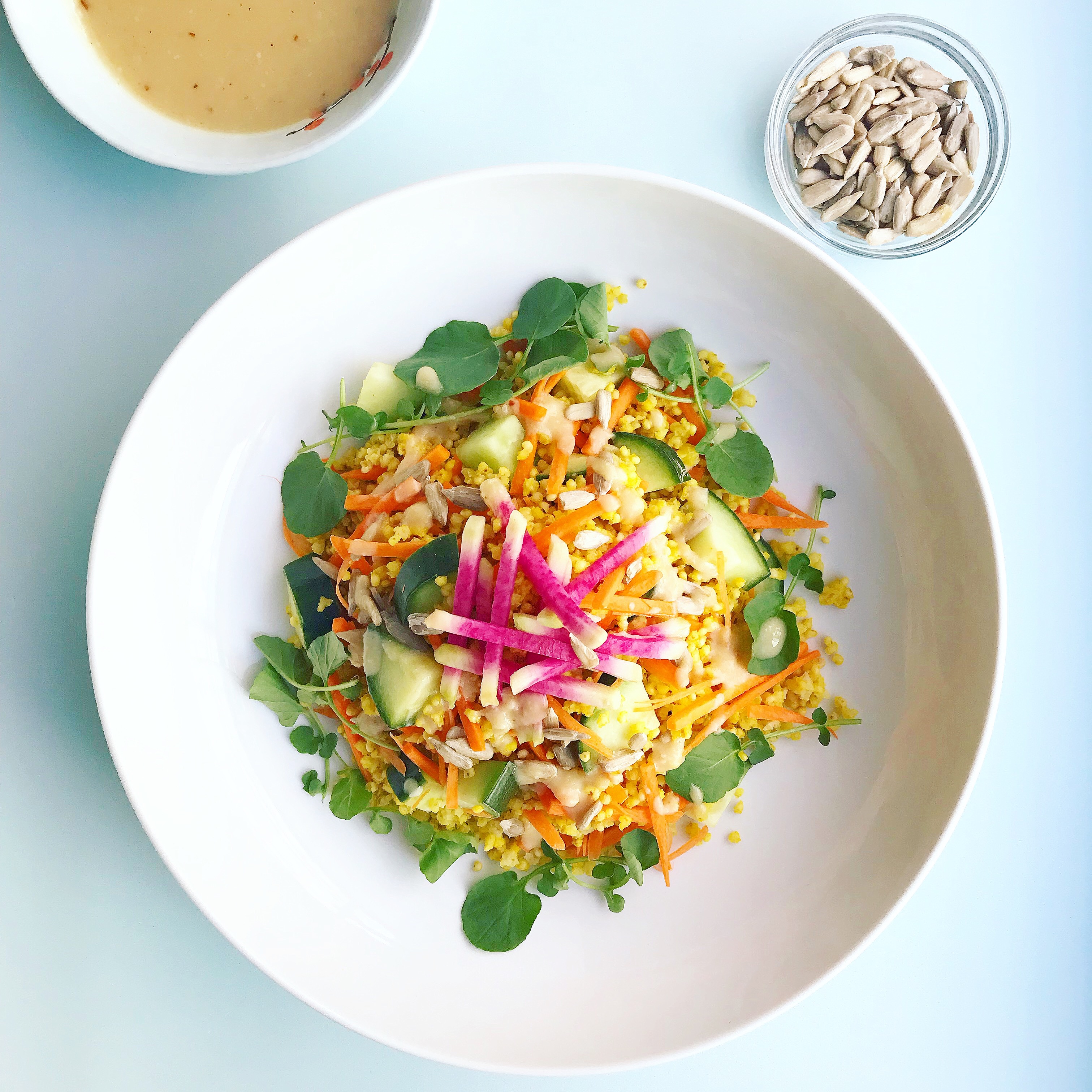 Toasted Millet Salad with Lemon Miso Dressing