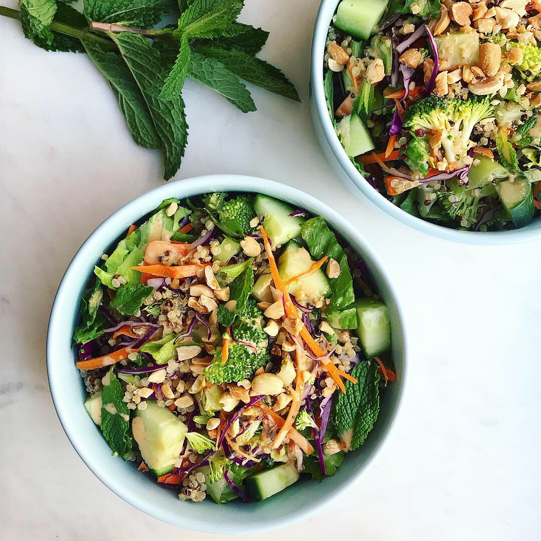 Thai Quinoa Crunch Salad with Peanut Dressing