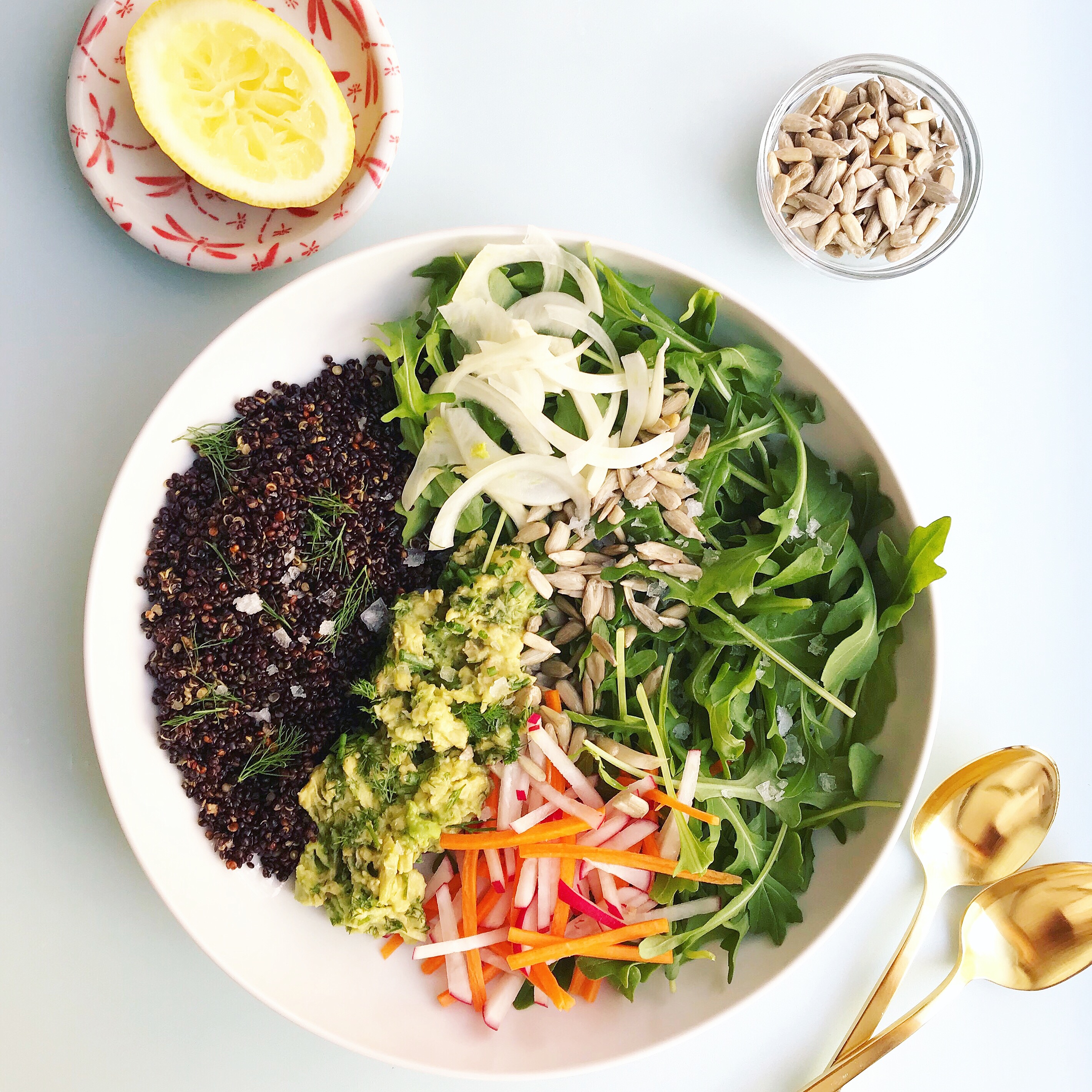 Spring Salad with Quinoa and Herbed Avocado