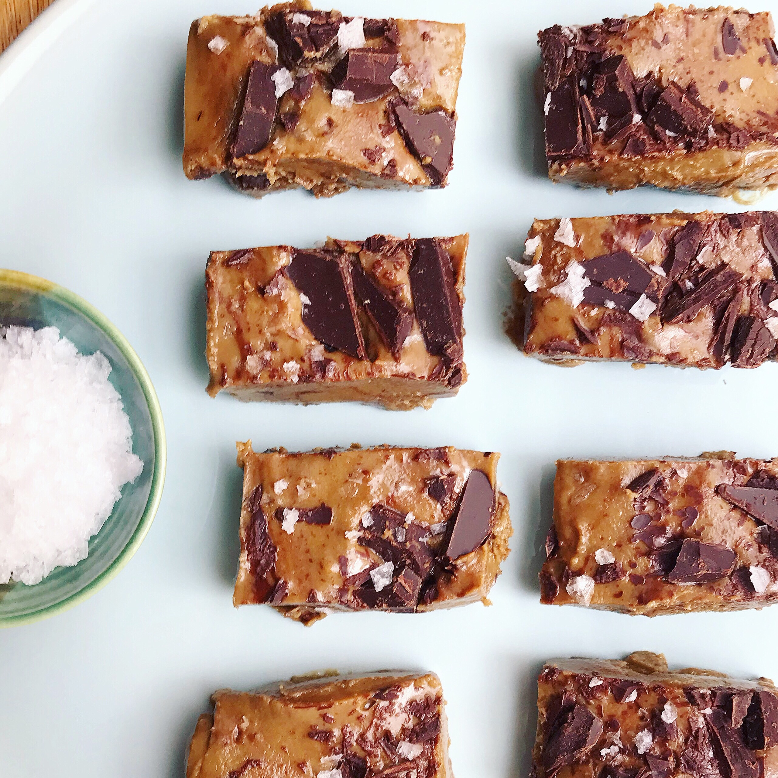 Sunflower Butter Fudge with Dark Chocolate and Sea Salt