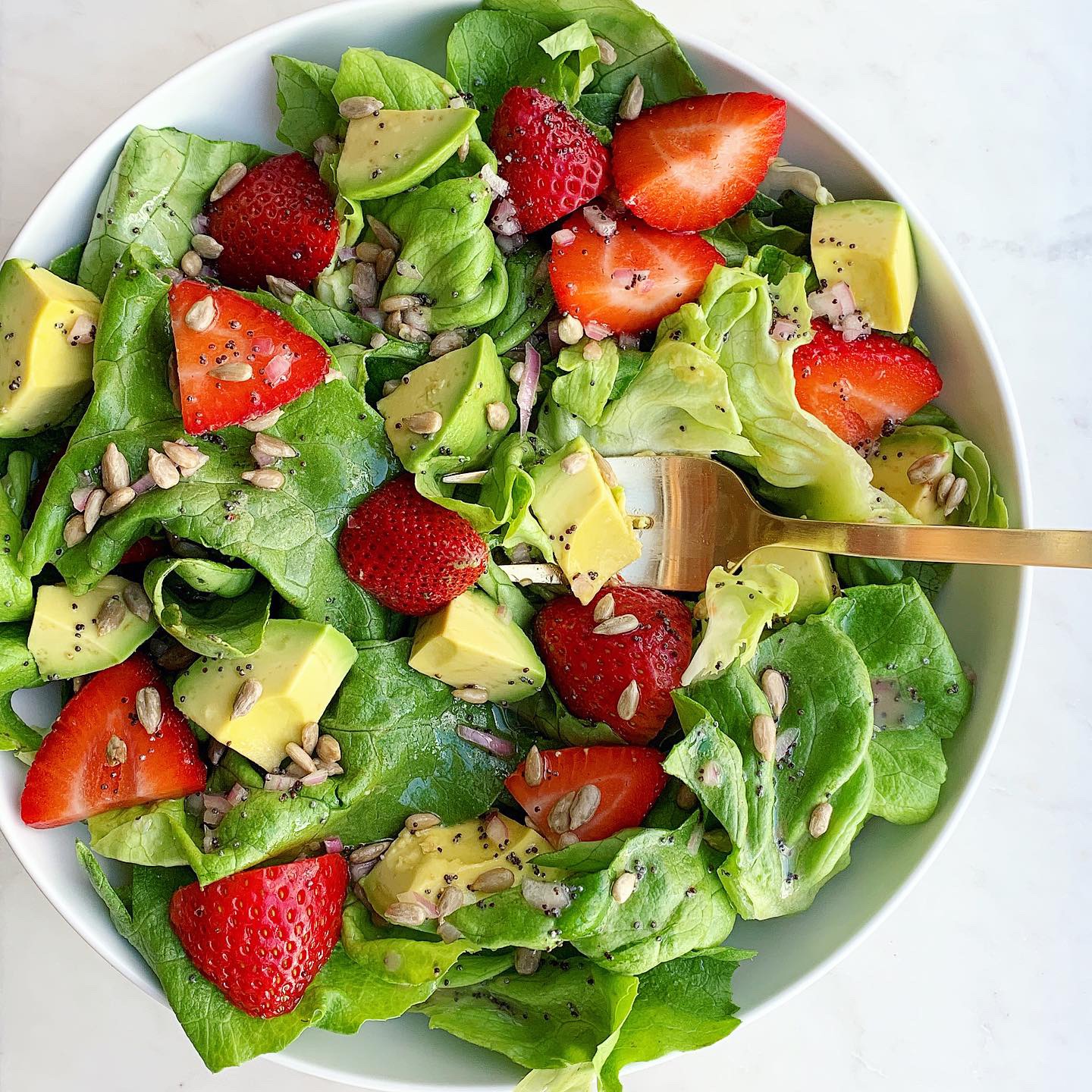 Butter Lettuce, Strawberry and Avocado Salad