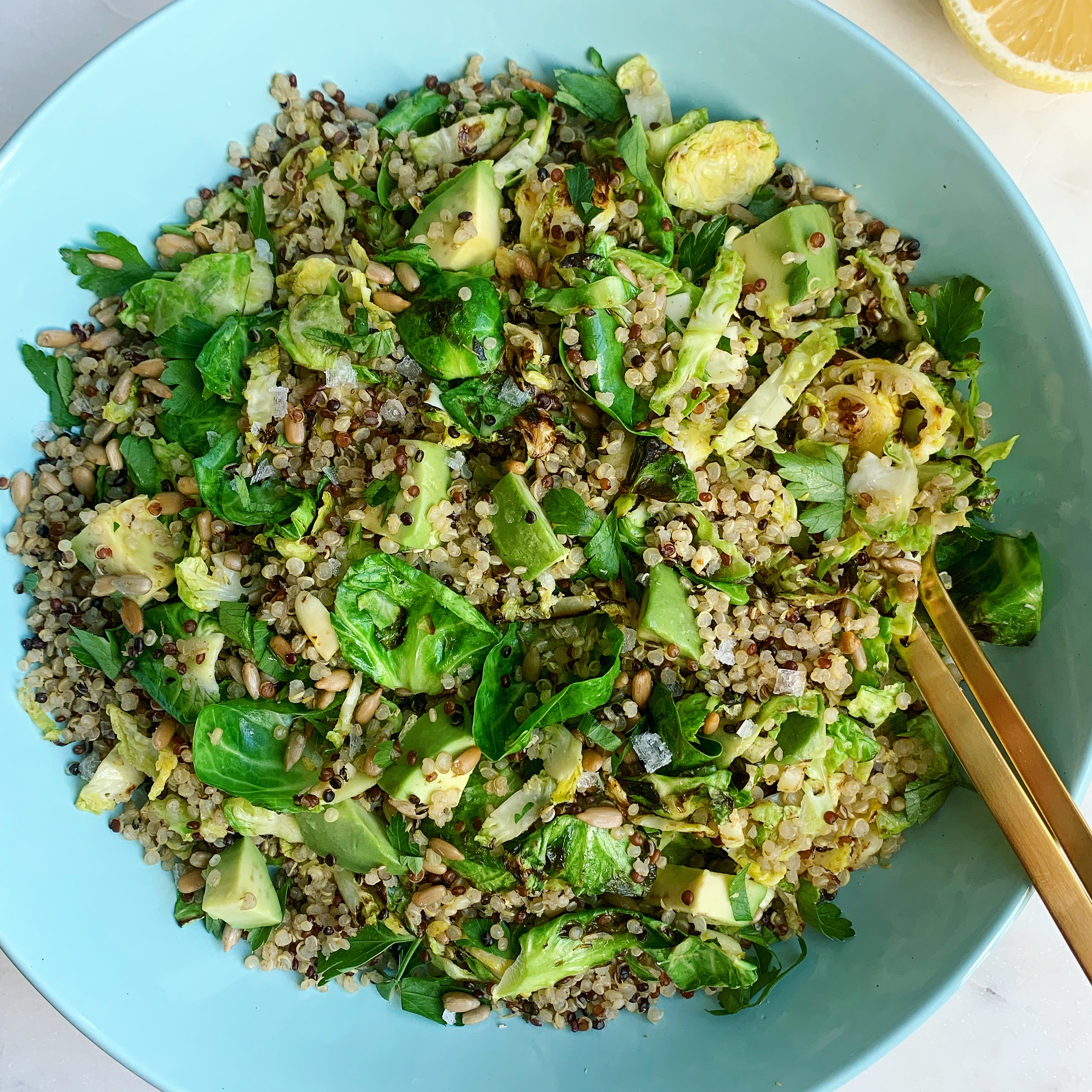 Crispy Quinoa and Brussels Sprouts