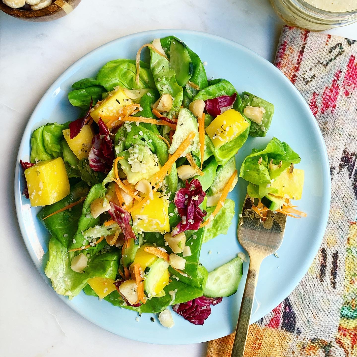 Chopped Mango, Avocado + Macadamia Nut Salad