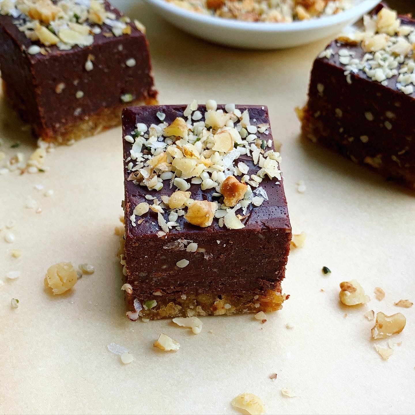 Toasted Walnut + Hemp Seed Brownie Bites