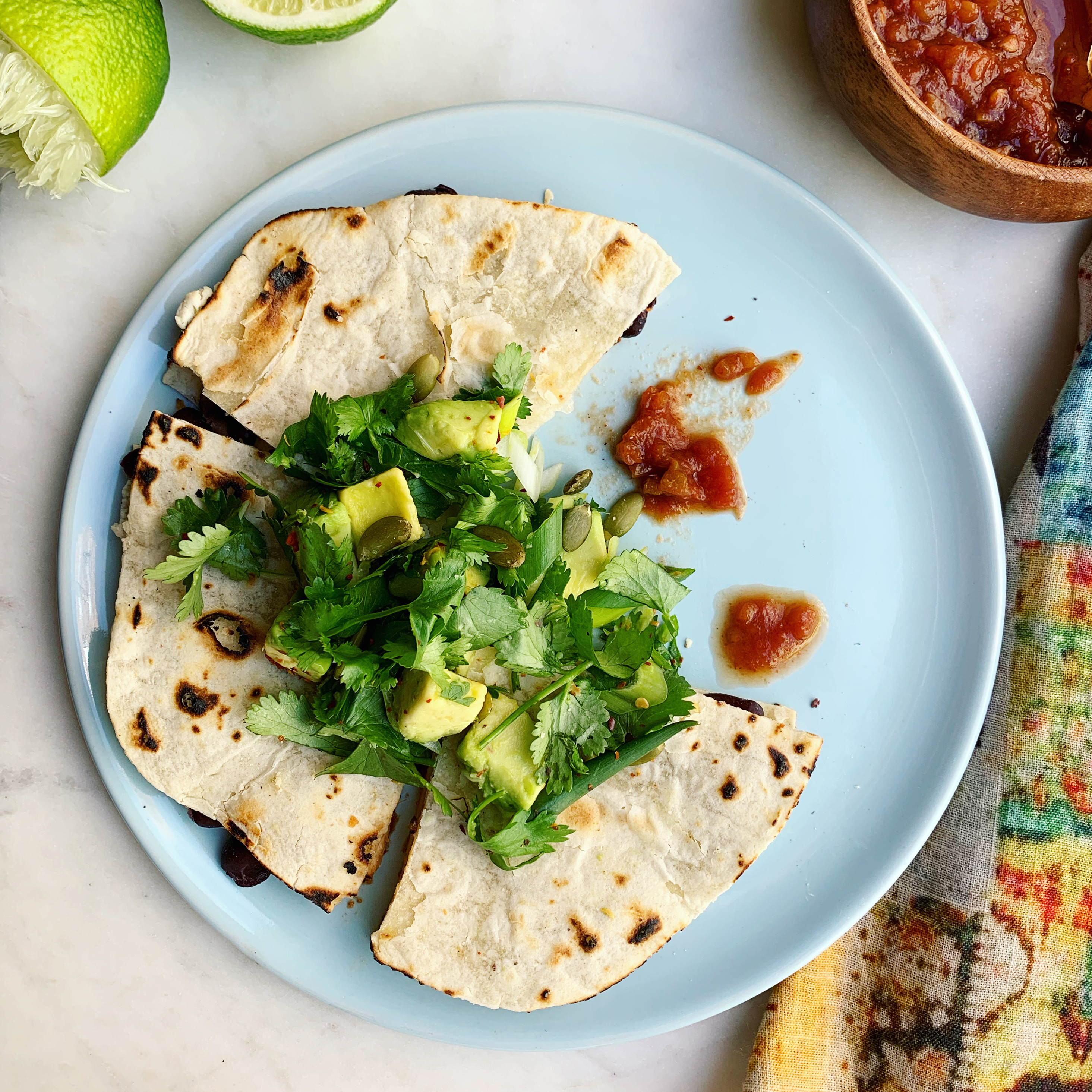 Smoky Black Bean Quesadillas