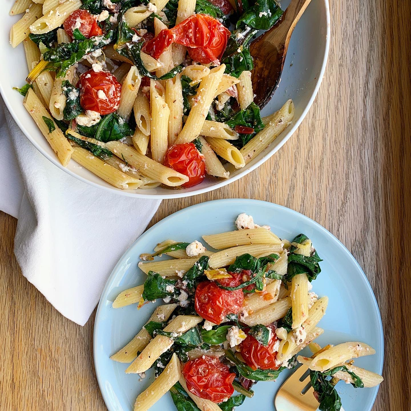 Penne with Swiss Chard + Lemon Ricotta