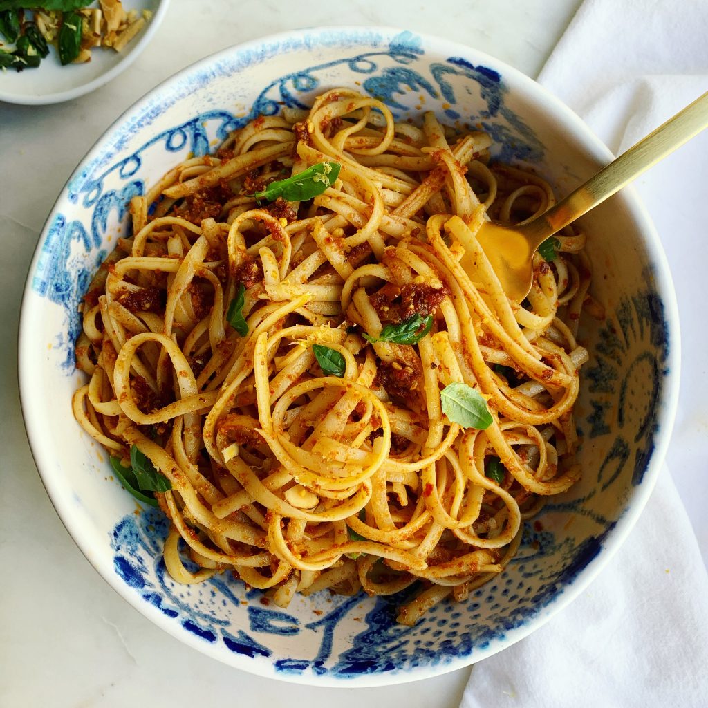 Sun Dried Tomato Pesto Rosso With Fusilli