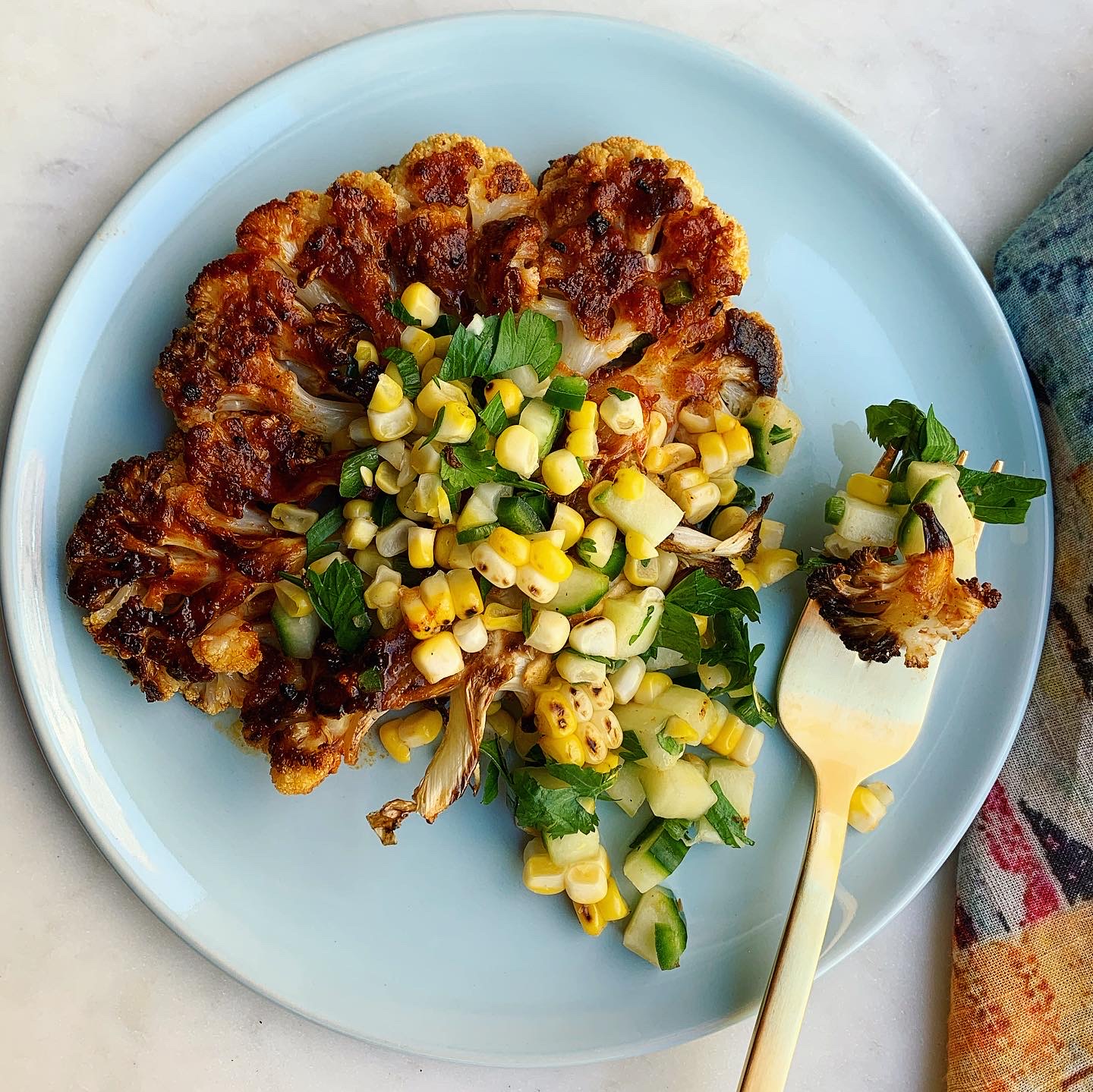 Harissa BBQ Cauliflower Steaks