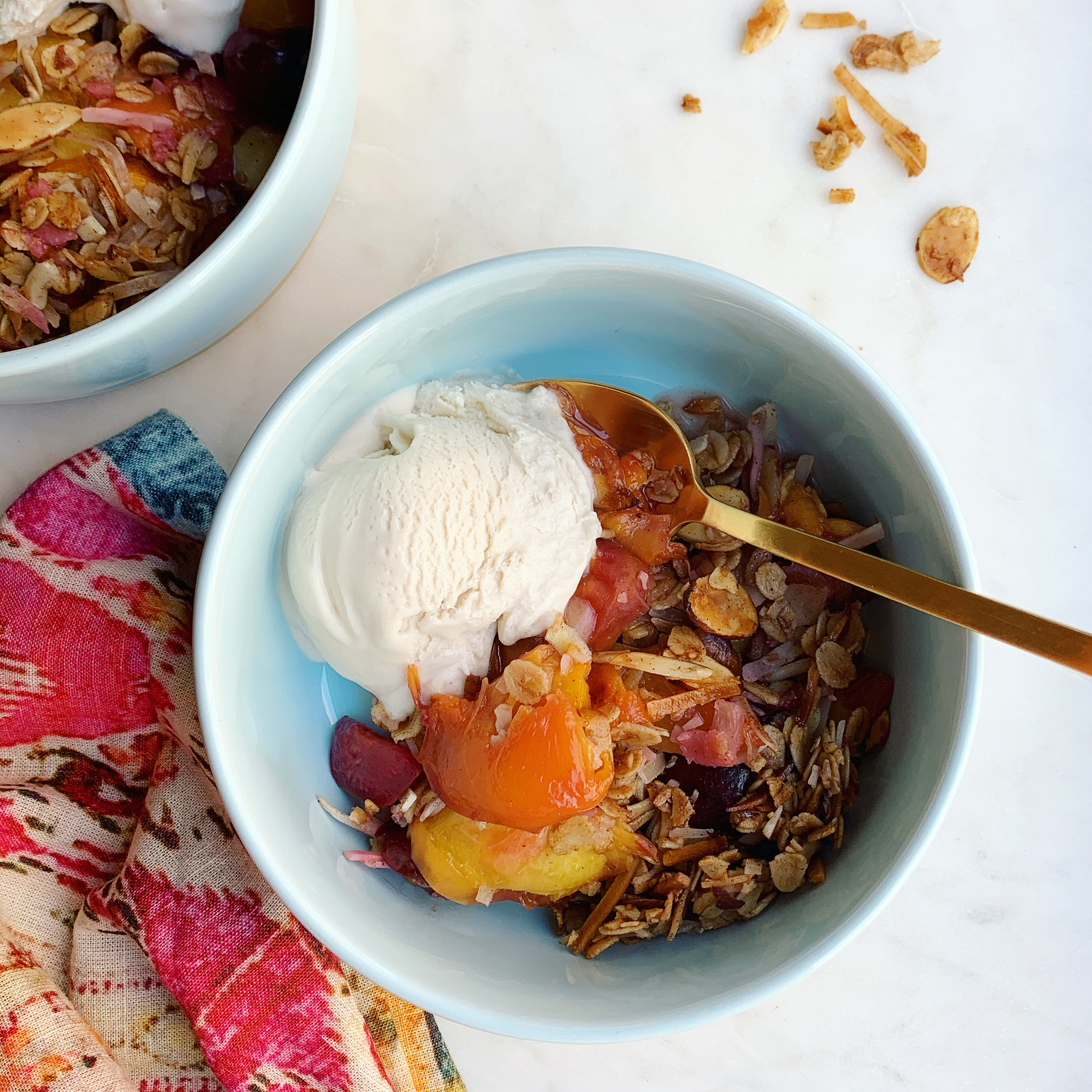 Stone Fruit Coconut Almond Crisp