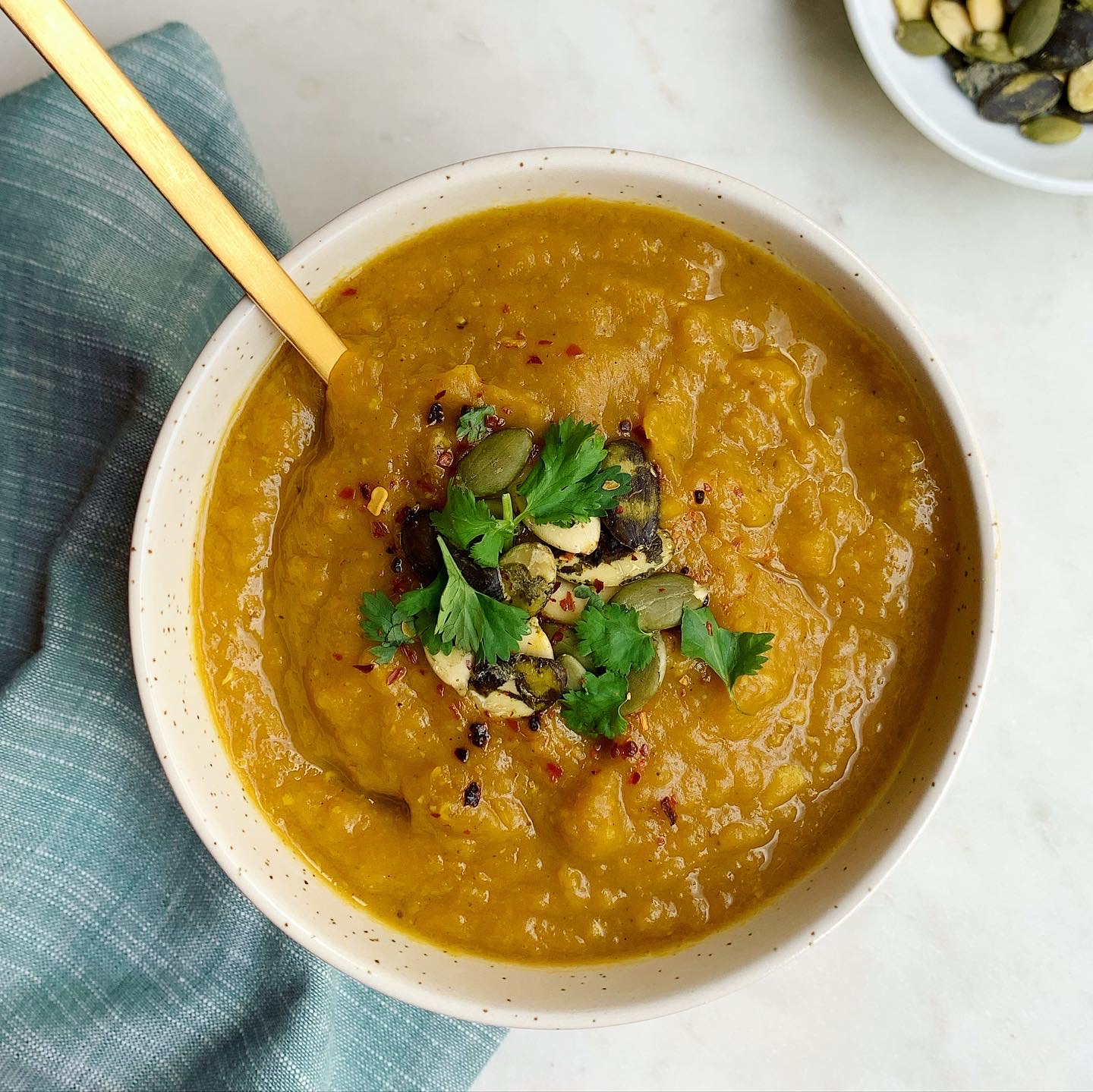 Roasted Butternut Squash and Lentil Soup